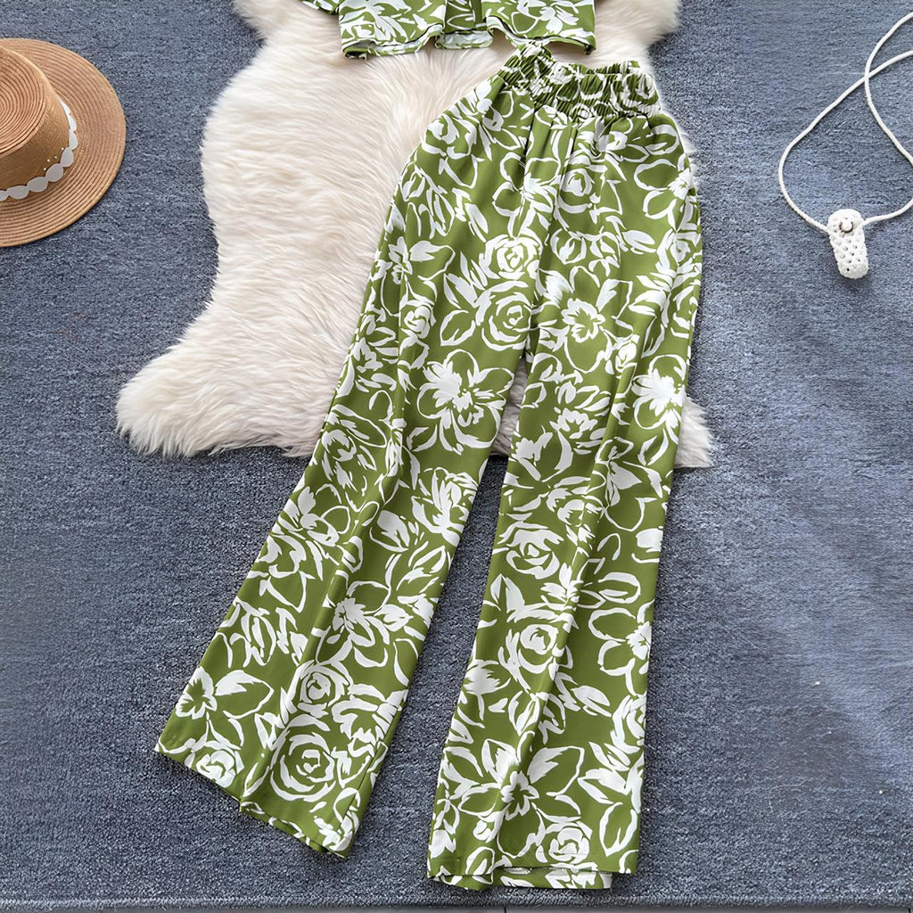 Gufrina Women For Co Ord Set|| Oversize Shirt|Shirt Collar Top| Flora Co-Ord Set For Women Print|Button-Down Casual Wear For Wom