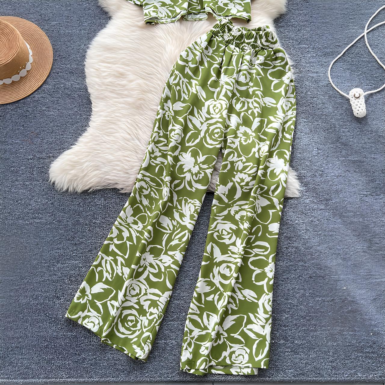 Gufrina Women For Co Ord Set|| Oversize Shirt|Shirt Collar Top| Flora Co-Ord Set For Women Print|Button-Down Casual Wear For Wom