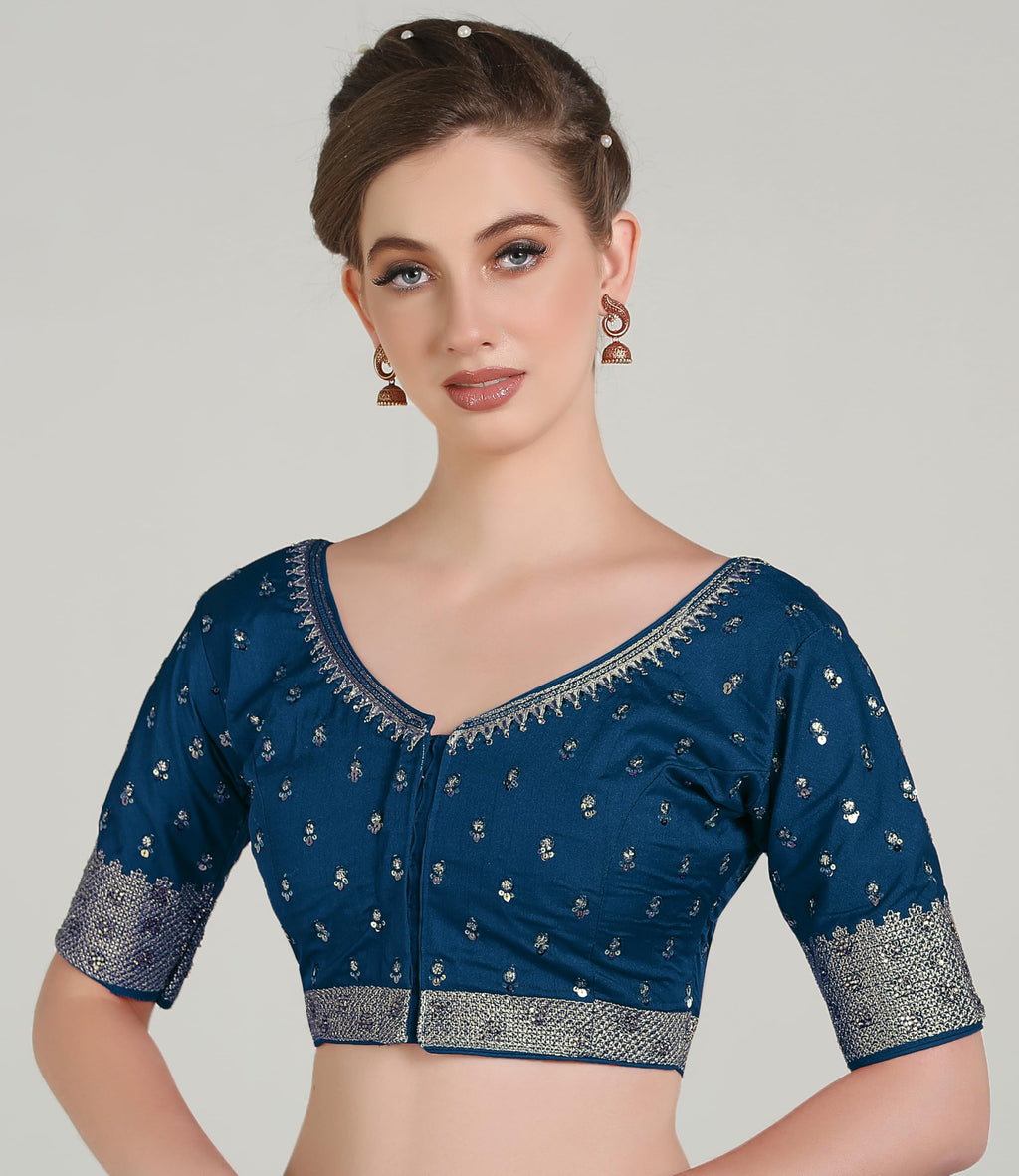 Pujia Mills Women Indian Ethnic Wear Designer Golden Codding With Zari Embroidered Diamond Work Round Neck Half Sleeve Readymade