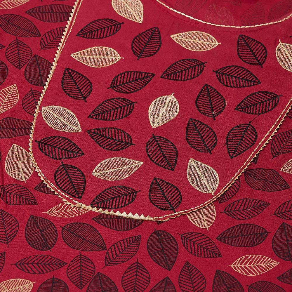 Anubhutee Rayon Women'S Floral Printed Thread Work Straight Kurta Suit Set With Palazzos