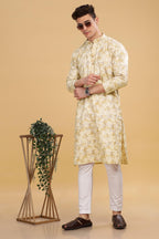Be Active MenS Cotton Regular Kurta (C-399-4_Yellow-1