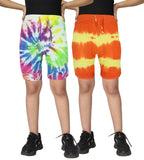 Kyda Kids 100% Cotton Kids Printed Shorts For Girls Multicolor (Pack Of 2)