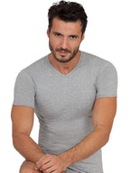 BASIC COTTON Free Spirit Premium Quality 100% Cotton Men's V - Neck T-Shirt. Proudly Made in Italy (905)