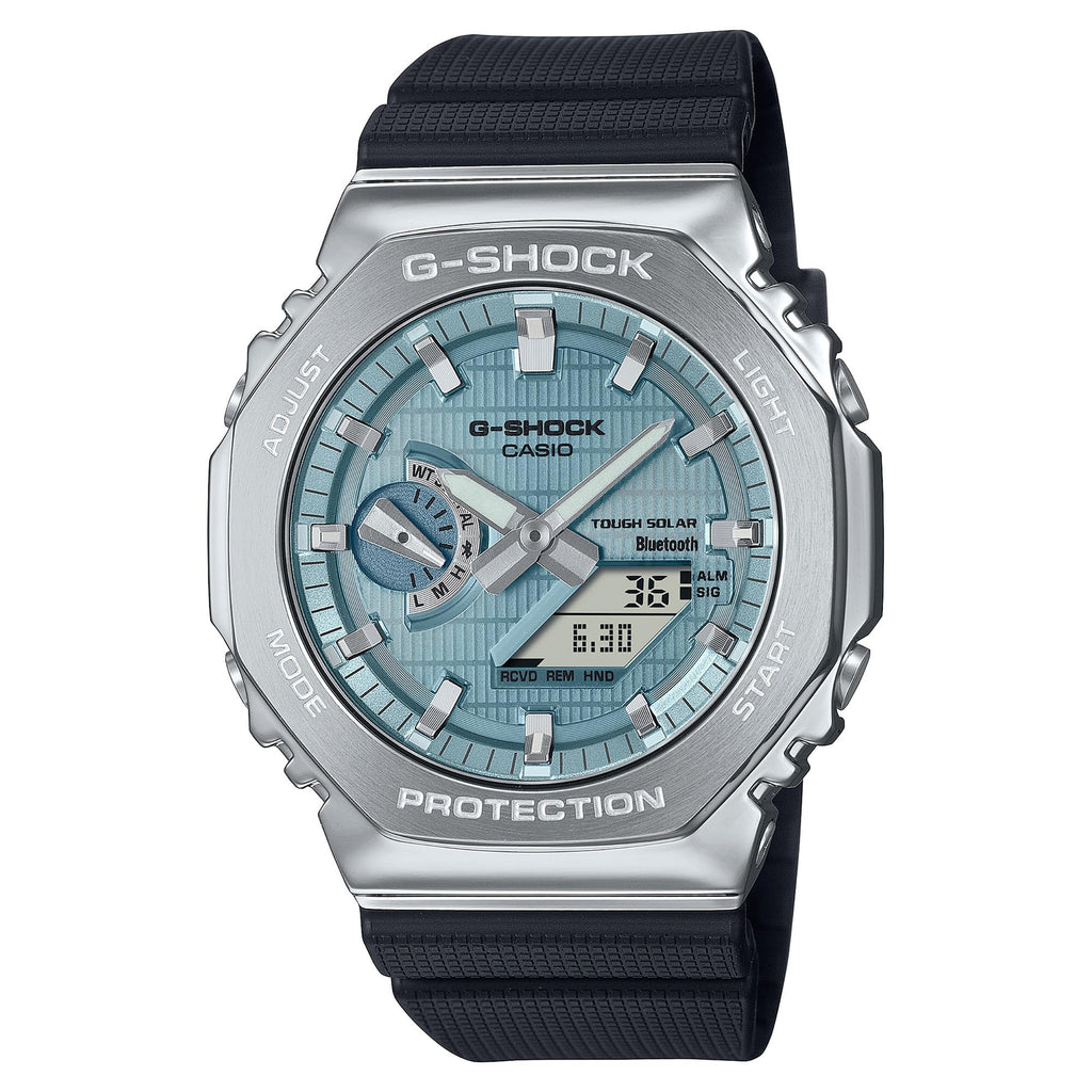 G-Shock Casio G-Steel Solar Connected Blue Dial Black Resin Strap Watch - GBM2100A-1A2