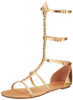 Ellie Shoes Inc Women's Braid Rope Sandal Gold Size 10