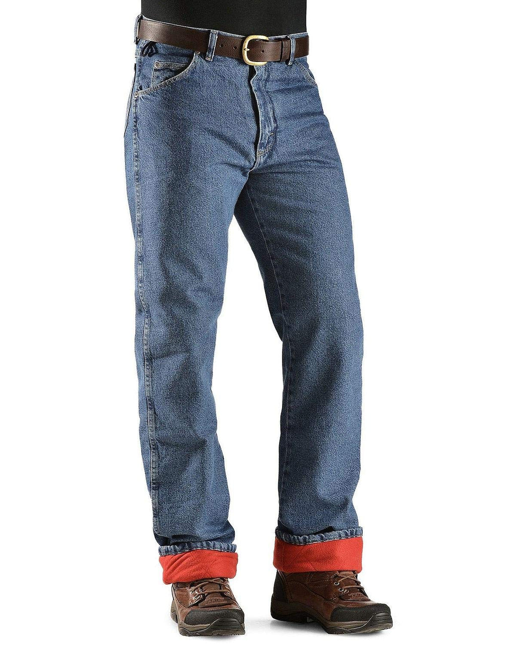 Wrangler mens Rugged Wear Woodland Thermal jeans, Stonewashed Denim, 40W x 34L US