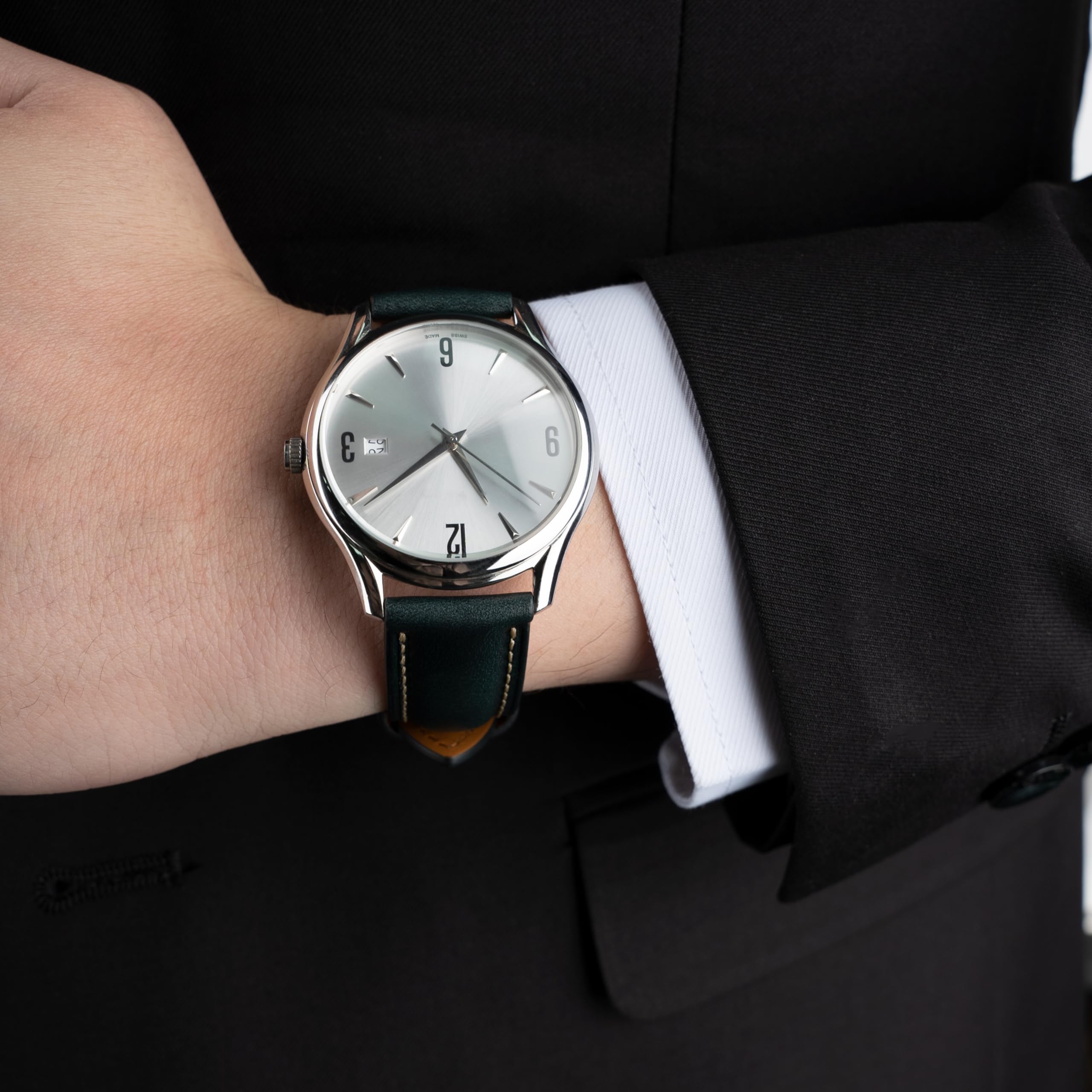 Gomvadr Quick Release Leather Watch Band 14mm 16mm 18mm 19mm 20mm 21mm 22mm 24mm,Vintage Oil Wax-tanned Pull-up Men's Watch Band