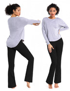 BUBBLELIME 29/31/33/35 4 Styles Women's Bootcut Yoga Pants Tummy Control - Basic Bootleg_Black M_35 Inseam