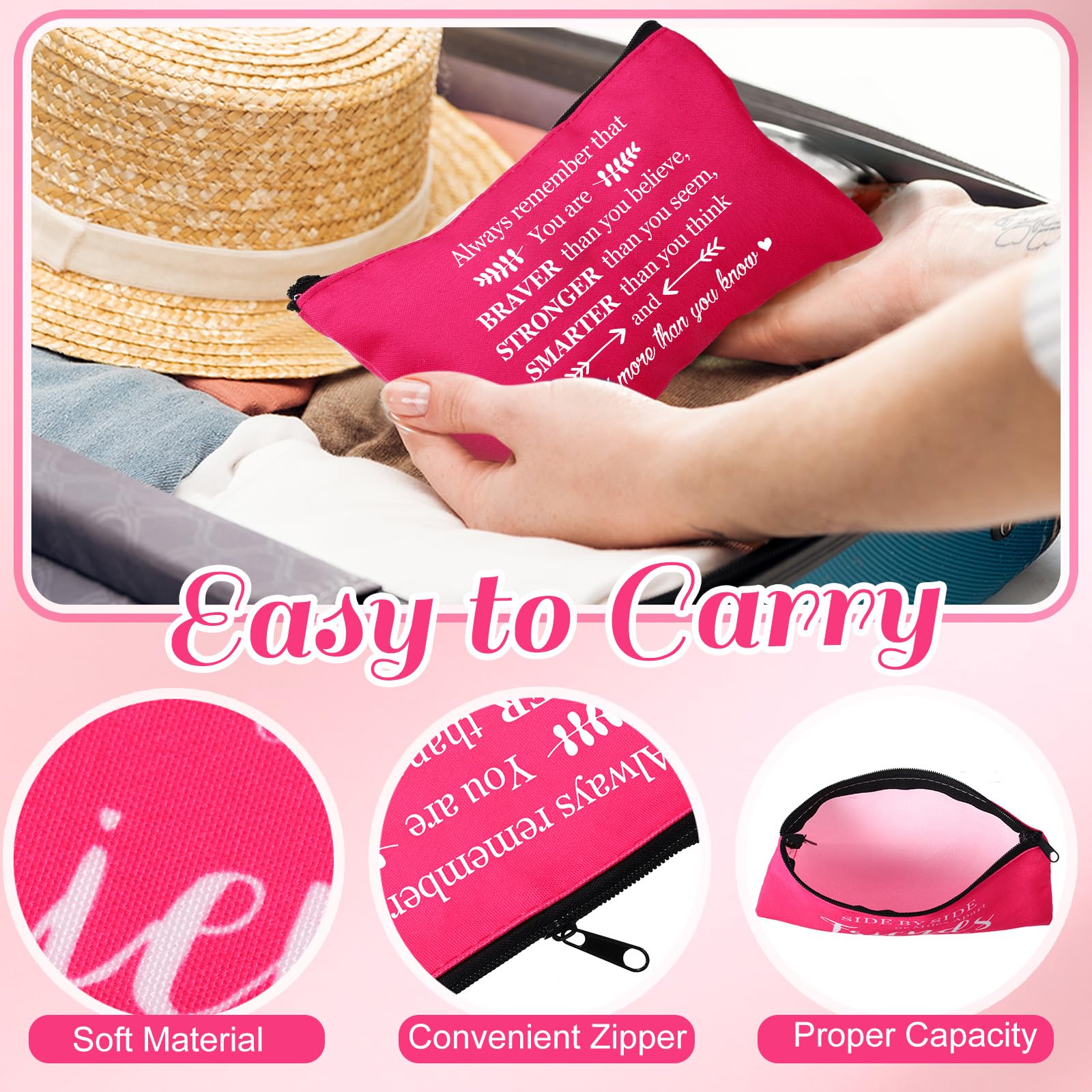 20 Pieces Cosmetic Bag for Women, Roomy Makeup Bags with Zipper Toiletry Bag Pouch Travel Packing Accessory Organizer Gifts, 7 x