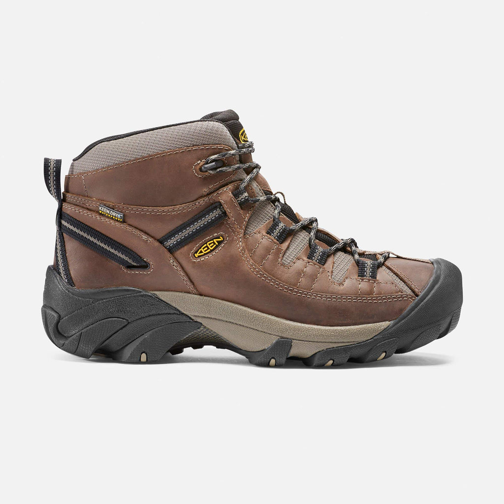 KEEN Men's Targhee 2 Mid Height Waterproof Hiking Boots, Shitake/Brindle, 8 Wide