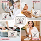 GevGuxLuo Dog Gifts for Dog Lovers, Dog Makeup Bag for Women with Mirror, Dog Birthday Gifts Ideas for Daughter Sister Bestie, C