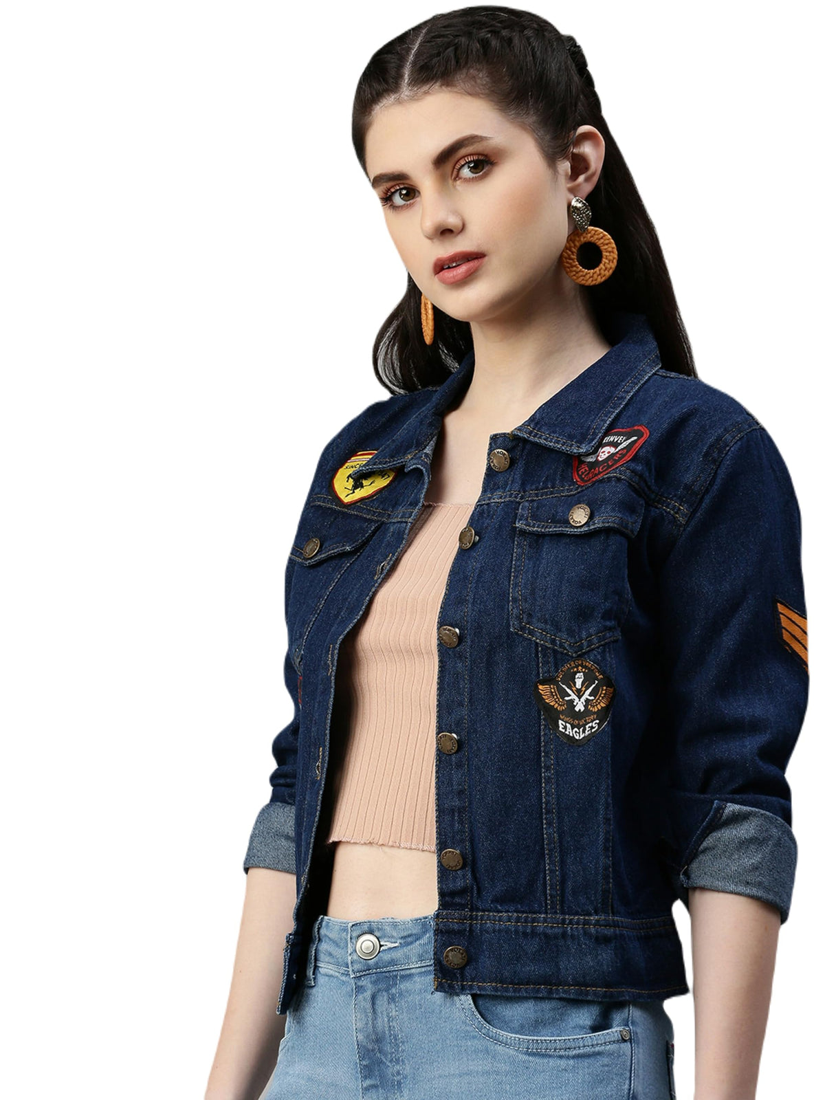 VOGATI Womens Denim Jacket djt991vogxxl_Blue_2XL 2