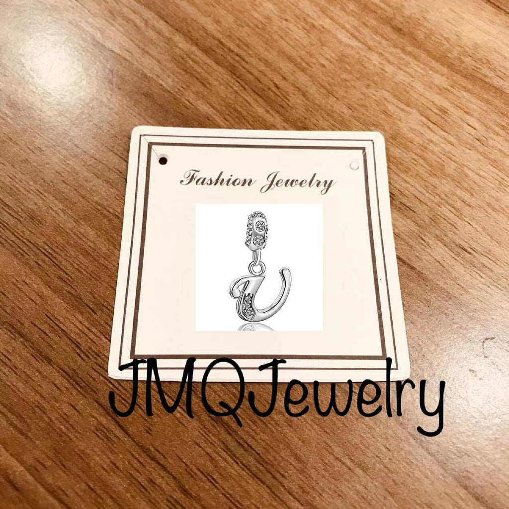 JMQJewelry Letter Alphabet U Initial Dangle Birthstone Womens Beads Charms for Bracelets Thanksgiving Christmas Anniversary's Da