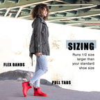 NORTY - Womens Ankle Rain Boots - Ladies Waterproof Winter Spring Garden Boot Red Size 8