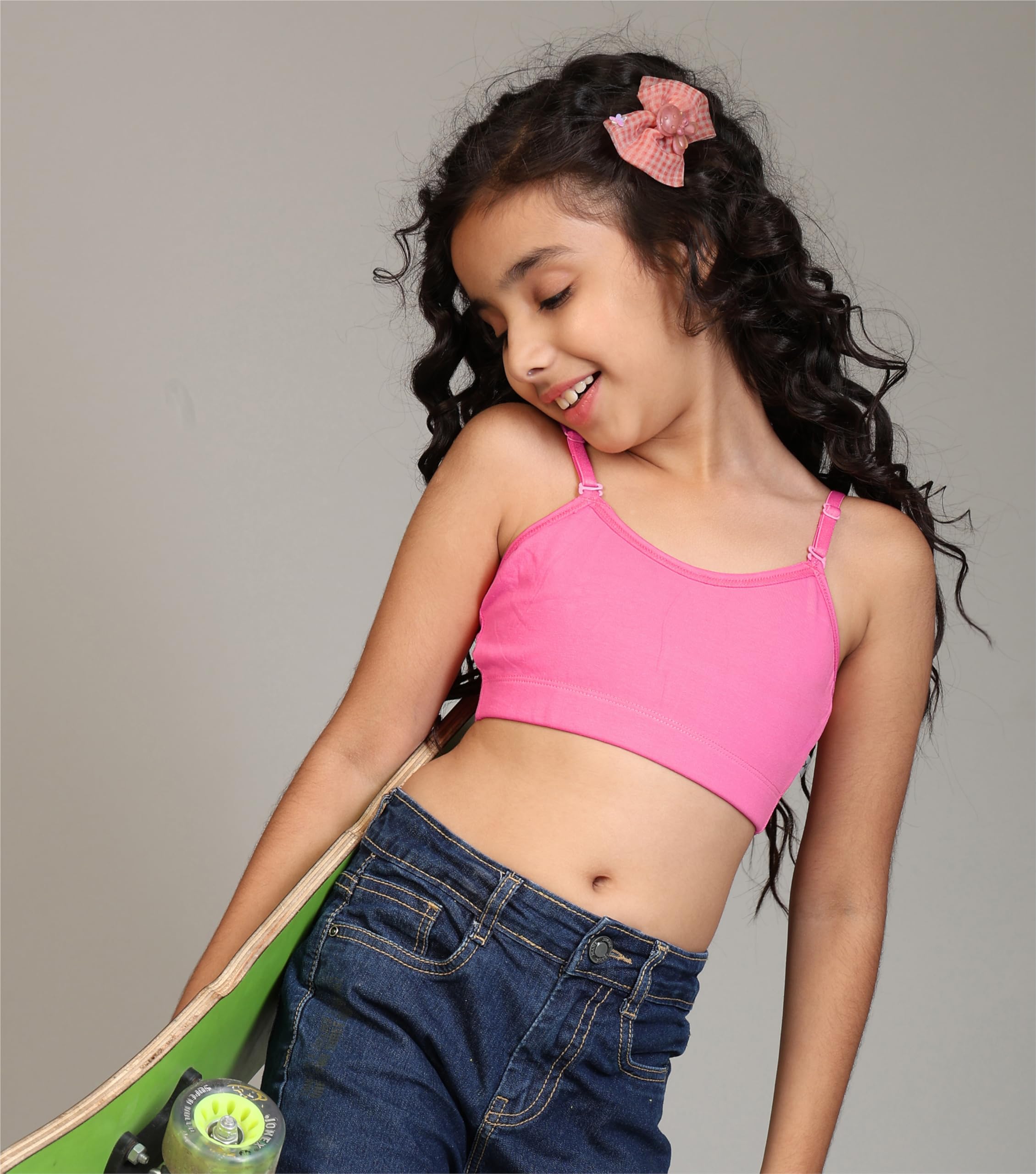 Kyda Kids Girls Antibacterial Cotton Solid Non Padded, Beginners Bra For Girls