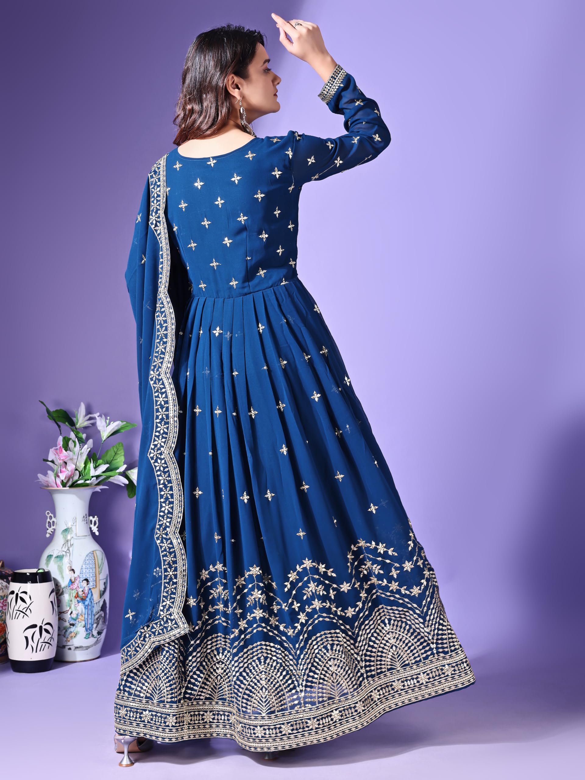 Wedani Georgette Embroidered Anarkali Gown For Women