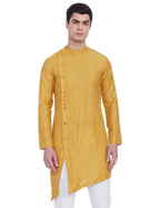 Manyavar MenS Art Silk Kurta (Ml11906_Yellow_L)