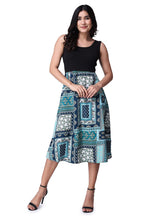Popwings Casual Boho Printed And Solid Peplum Dress For Women | Summer Sleeveless Round-Neck Knee-Length Fit And Flare Stylish L