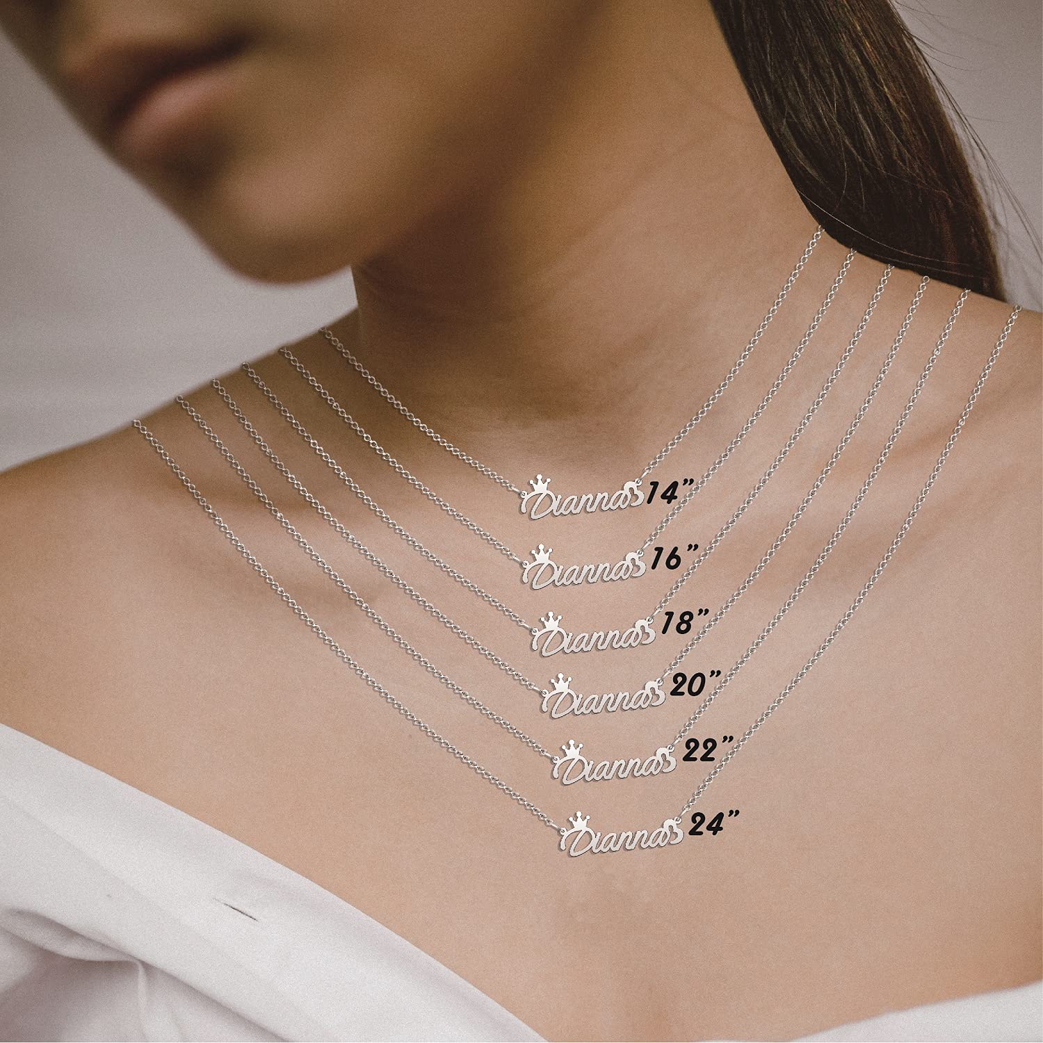 CoolJewelry Personalized Heart Pendant 925 Sterling Silver Custom Name Necklace with Heart Symbol Necklace Jewelry Christmas Gif