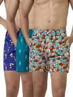 XYXX Mens Super Combed Cotton Remix Printed Boxers [Pack of 2] No-Marks Waistband, Comfort Stretch | Innerwear for Men in Colou