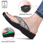 AEROTHOTIC Slip On Recovery Footwear Plantar Fasciitis Flip Flops for Women Yoga Mat Outdoor Walking Beach Ladies Arch Support S