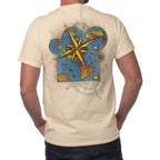 Men Classic Crew Tee - Lost Atlas - Beige by DelSol for Men - 1 Pc T-Shirt (2XL)