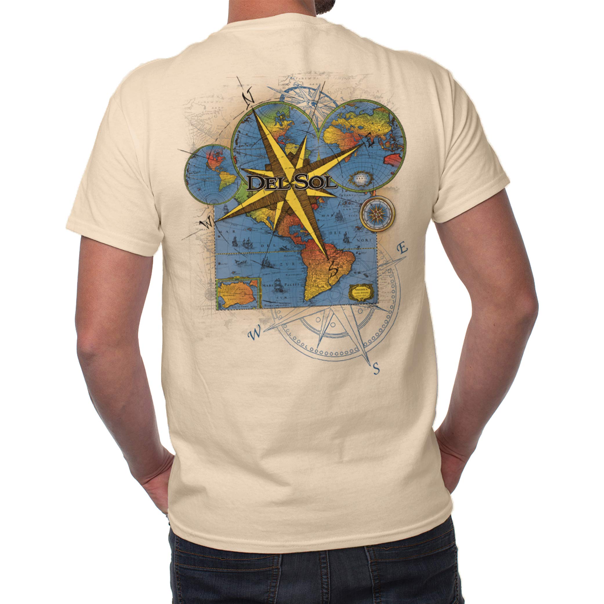Men Classic Crew Tee - Lost Atlas by DelSol for Men - 1 Pc T-Shirt (Large)