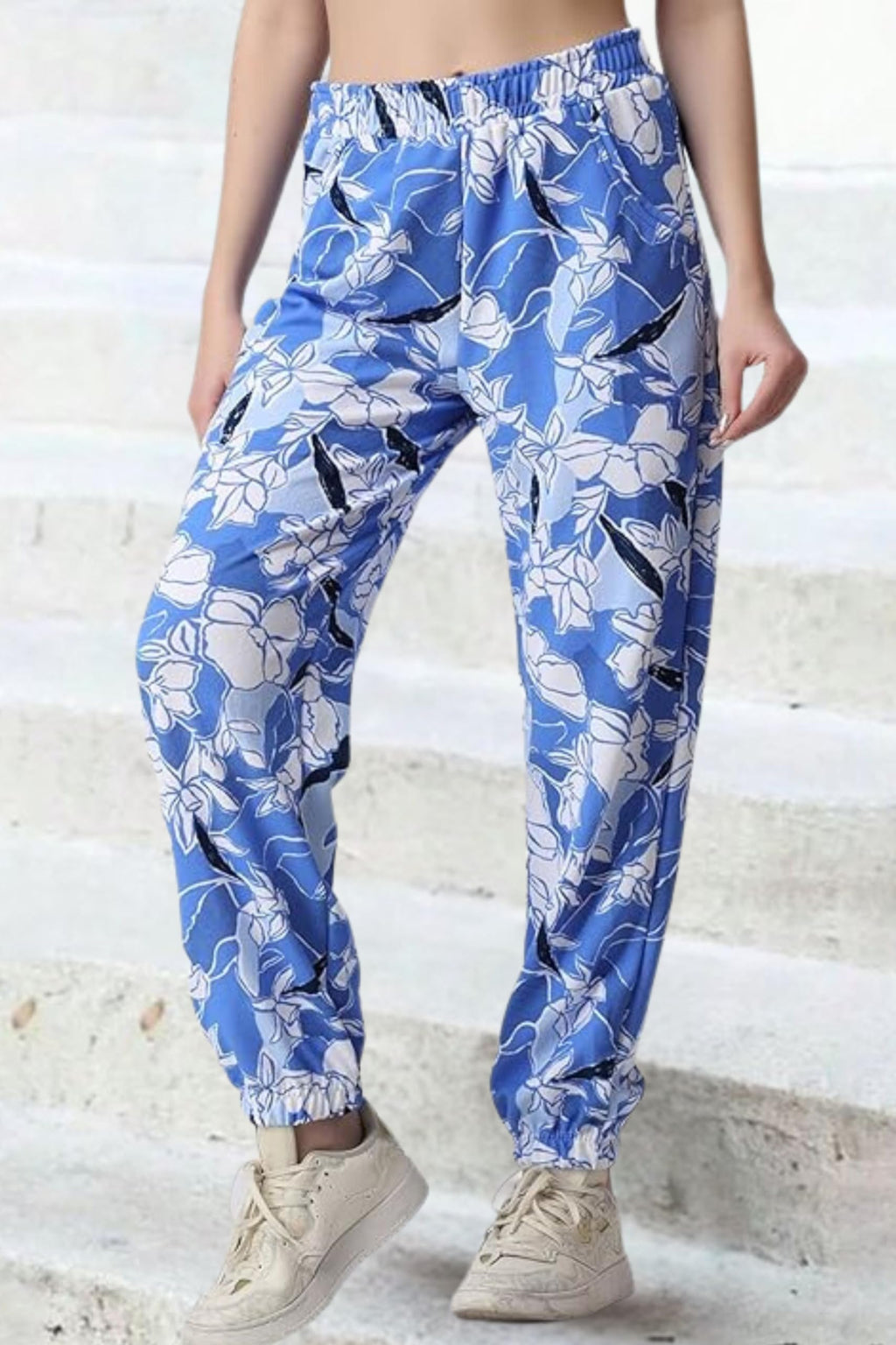 POPWINGS Casual Marblel Printed Joggers for Women || Pull On Joggers for Women || Comfortable Casual Women Joggers for Summer ||