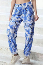 POPWINGS Casual Marblel Printed Joggers for Women || Pull On Joggers for Women || Comfortable Casual Women Joggers for Summer ||