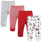 Hudson Baby Unisex Baby Cotton Pants and Leggings, Christmas Forest, 4 Toddler