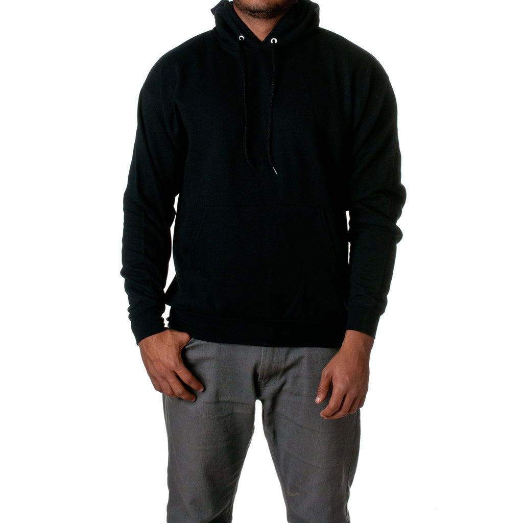 Hanes Men's Big and Tall Pullover EcoSmart Hooded Sweatshirt, Black, 4X Large