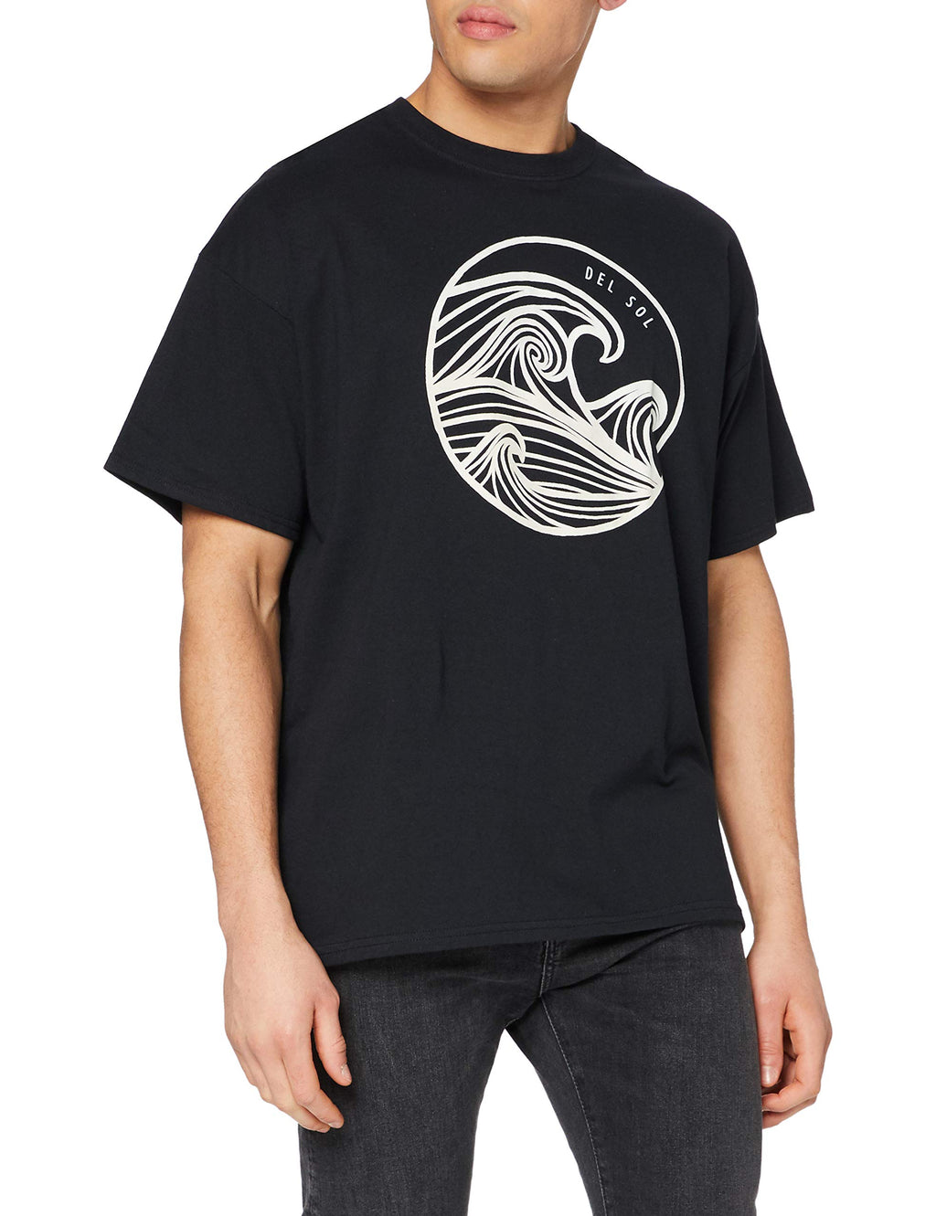 Men Crew Tee - Wavey - Black by DelSol for Men - 1 Pc T-Shirt (XL)