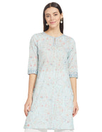 W For Woman Blue Printed Kurta_20Auw14654-116413_3Xl