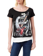 Spiral - ROCK ANGEL - 2in1 White Ripped Top Black - XXL