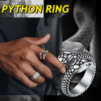Bestyle Cool Stainless Steel Snake Ring for Women Men Cool Rings Snake Jewelry Gothic Punk Finger Rings Fashion Halloween Costum