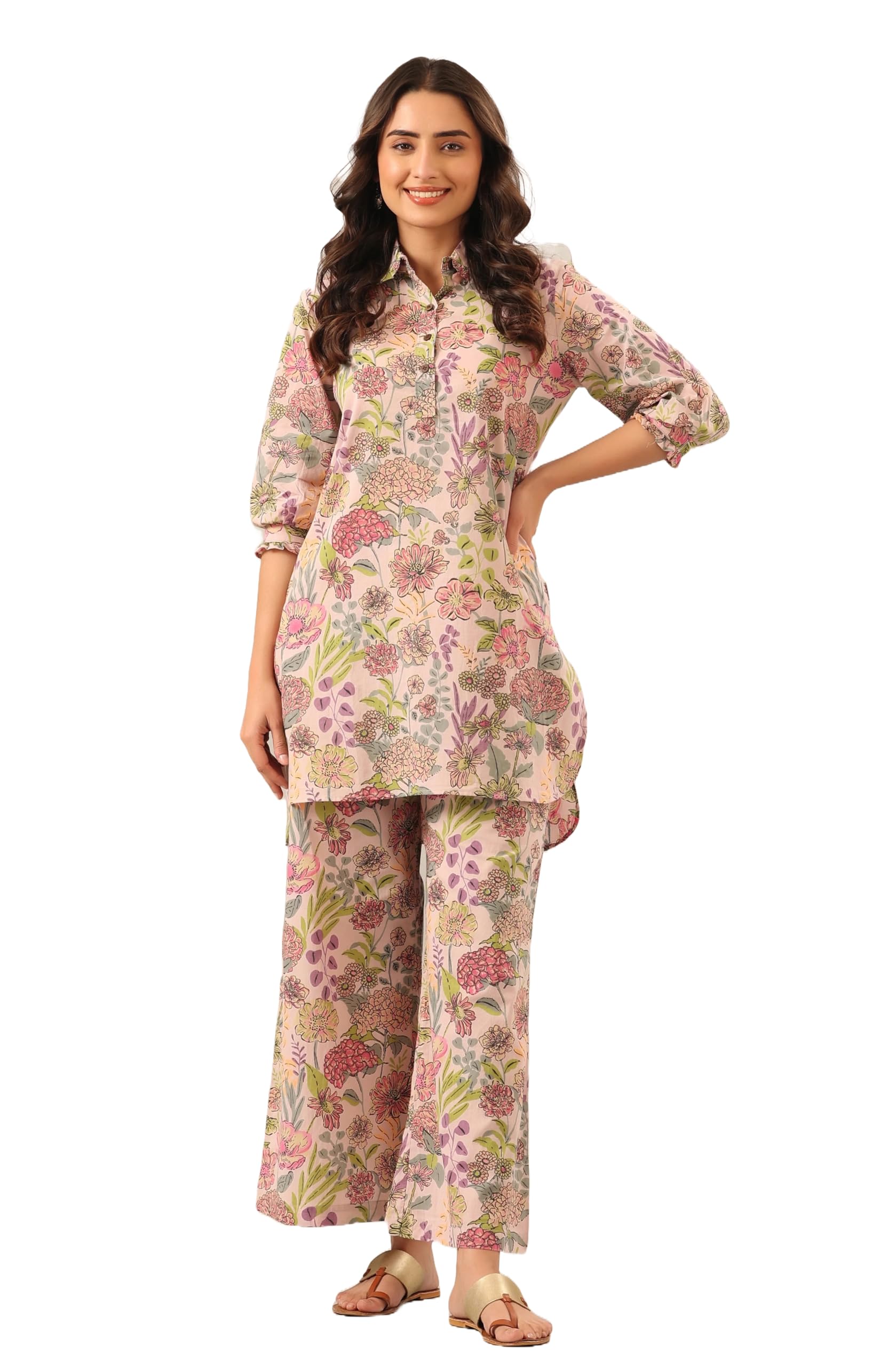 KLOSIA Women Kurta Set for Women | Co-ords Set | Kurta Pant Set | Coordinate Set | Casual Kurta Set | Summer Suit | Printed Shor