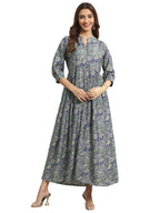 Libas Womens Printed Silk Blend A-Line Dress For Women