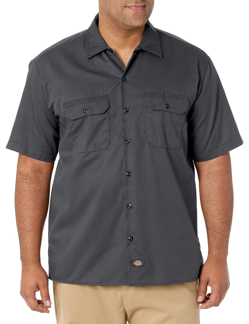 Unisex Short-Sleeve Work Shirt - BLAcK - S(D0102H7MF2T)