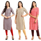 Pinkmint Women'S Crepe Digital Print Straight Kurta [Pack Of 3] (Ckk-372-352-346-Xxl)