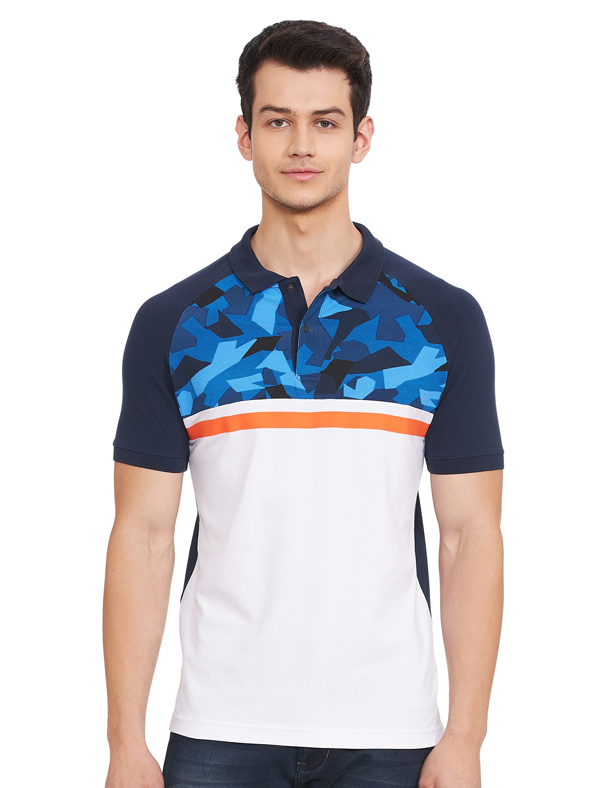 Pepe Jeans MenS Regular Fit Colour Block T-Shirts White