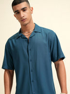 KETCH Men Relaxed Fit Half Sleeve Shirt KHSH001819 Blue XL