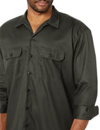 Dickies Mens Long Sleeve Work Shirt, Olive green, X-Large