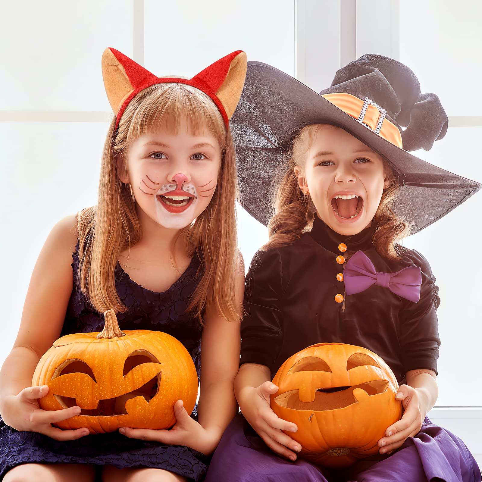 Lurrose 4pcs Cartoon Fox Ear Hair Hoop Cute Halloween Cosplay Party Costume Headbands Headwear for Children Kids Girls Women