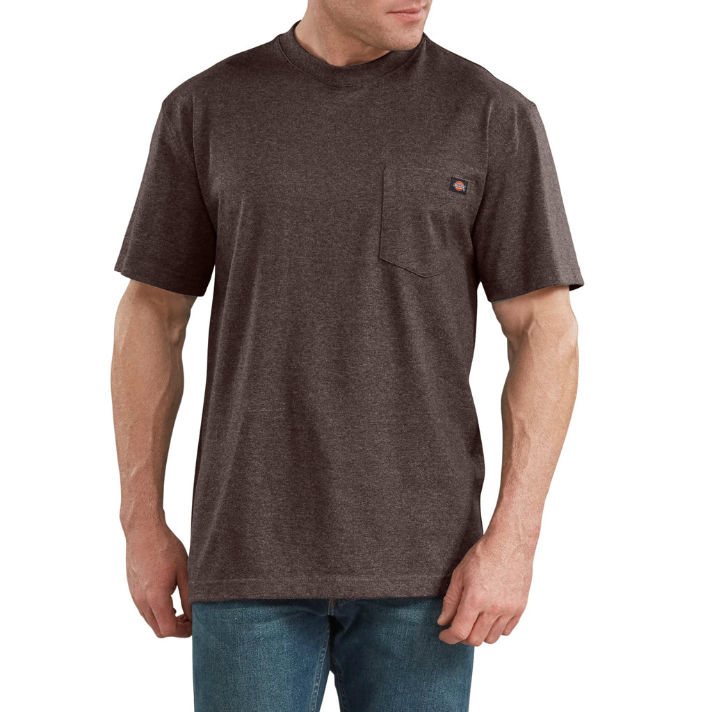 Dickies Men's Heavyweight Crew Neck Short Sleeve Tee, Chocolate Brown, X-Large
