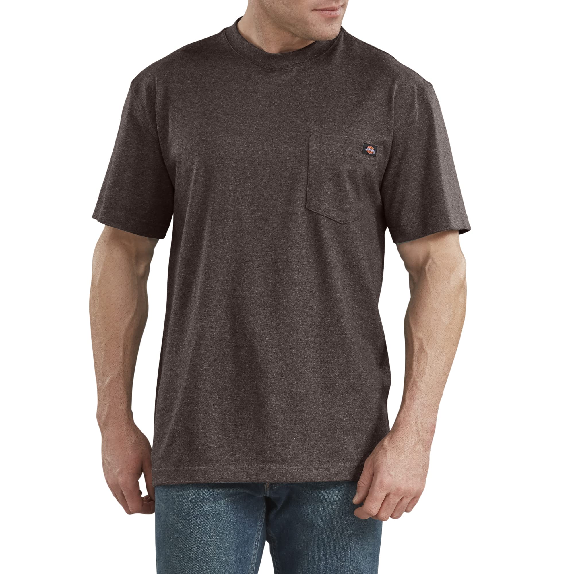 Dickies Men's Heavyweight Crew Neck Short Sleeve Tee, Chocolate Brown, X-Large