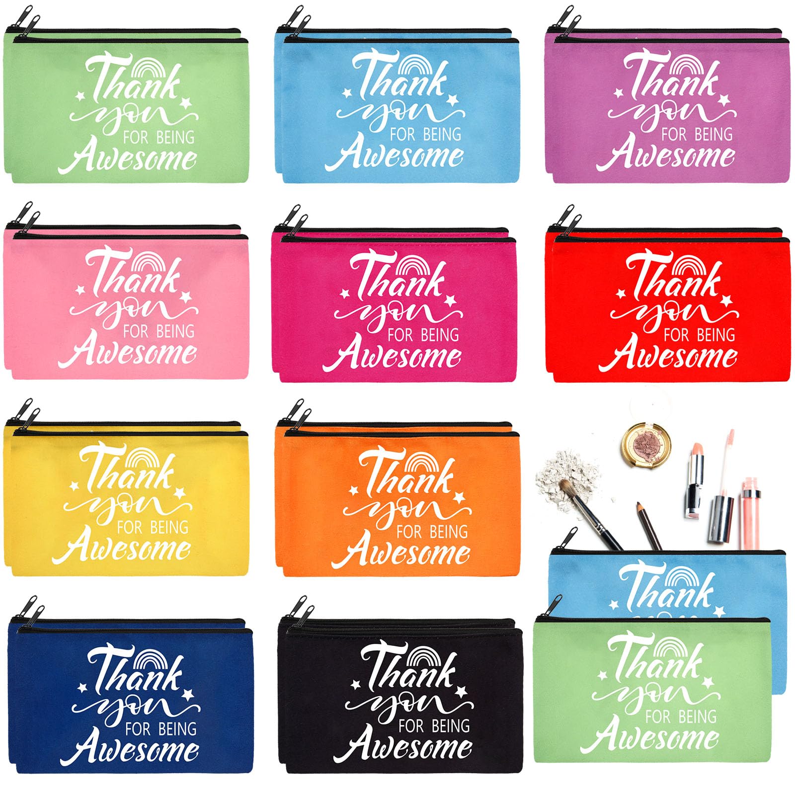 Reginary 20 Pieces Cosmetic Bag for Women, Roomy Makeup Bags with Zipper Toiletry Bag Pouch Travel Packing Accessory Organizer G