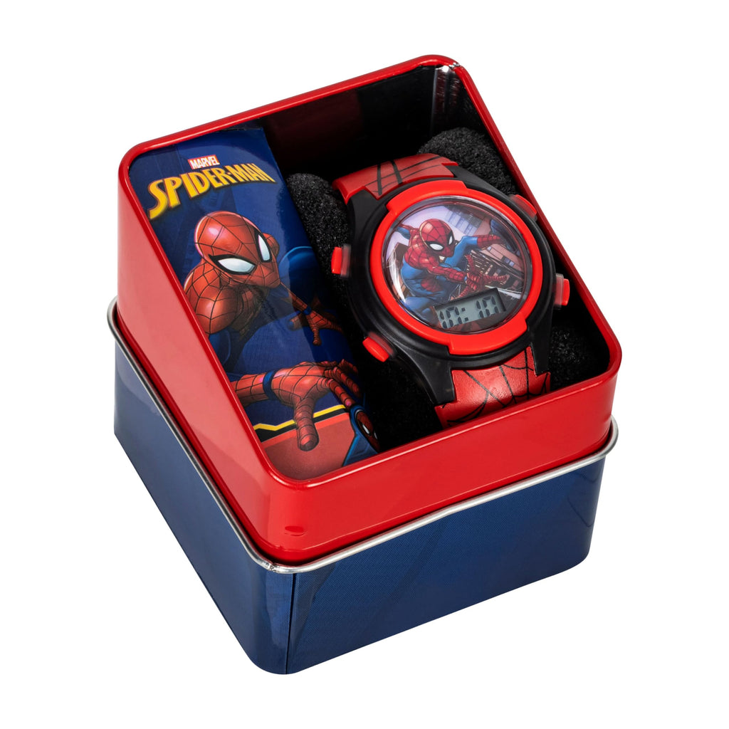 Accutime Marvel Spider-Man Digital Watch for Kids - Durable Plastic Timepiece, LCD Display, Quartz Accuracy, Iconic Spiderman Im