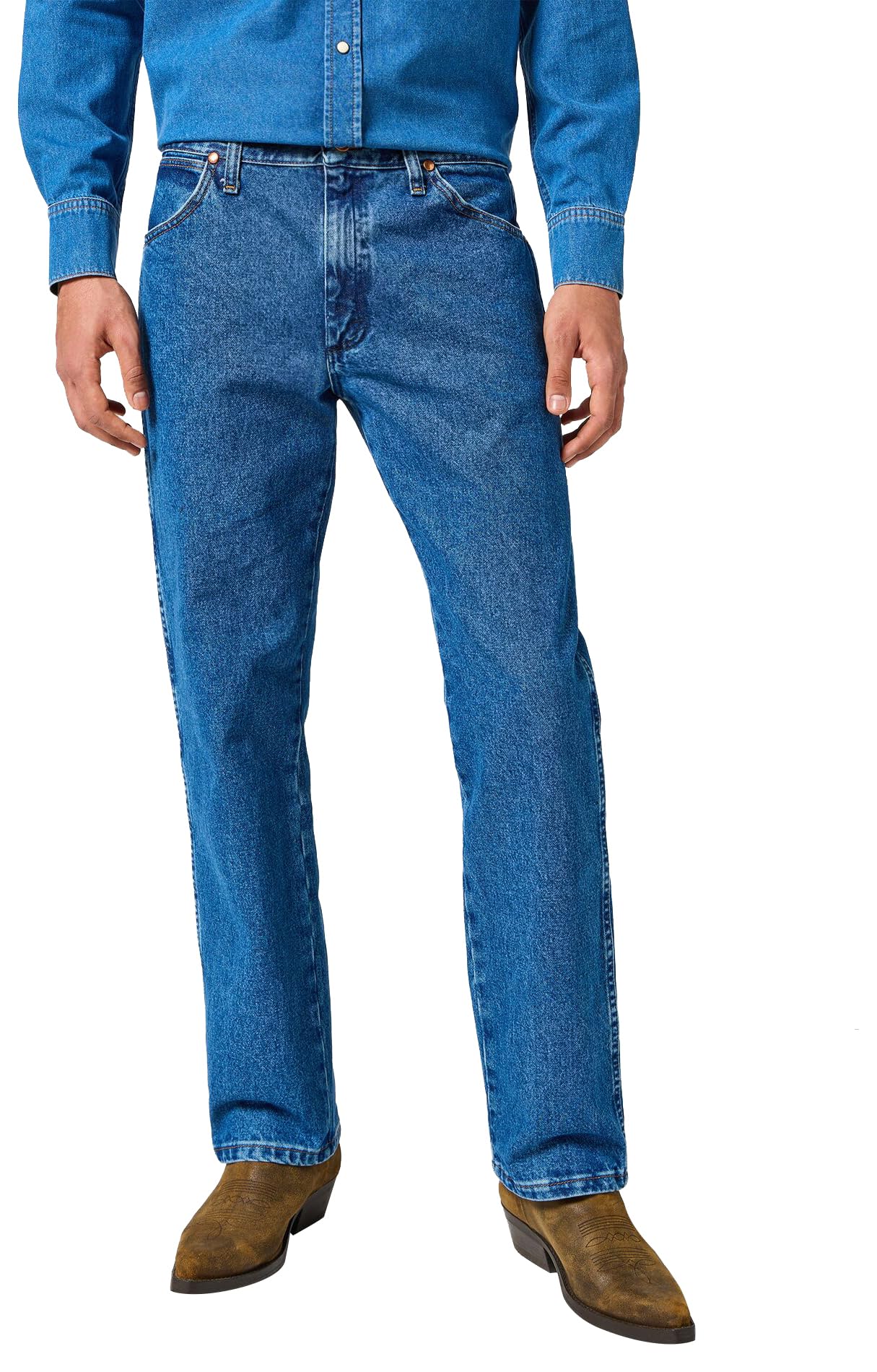 Wrangler mens 13mwz Cowboy Cut Original Fit jeans, Stonewashed, 42W x 34L US