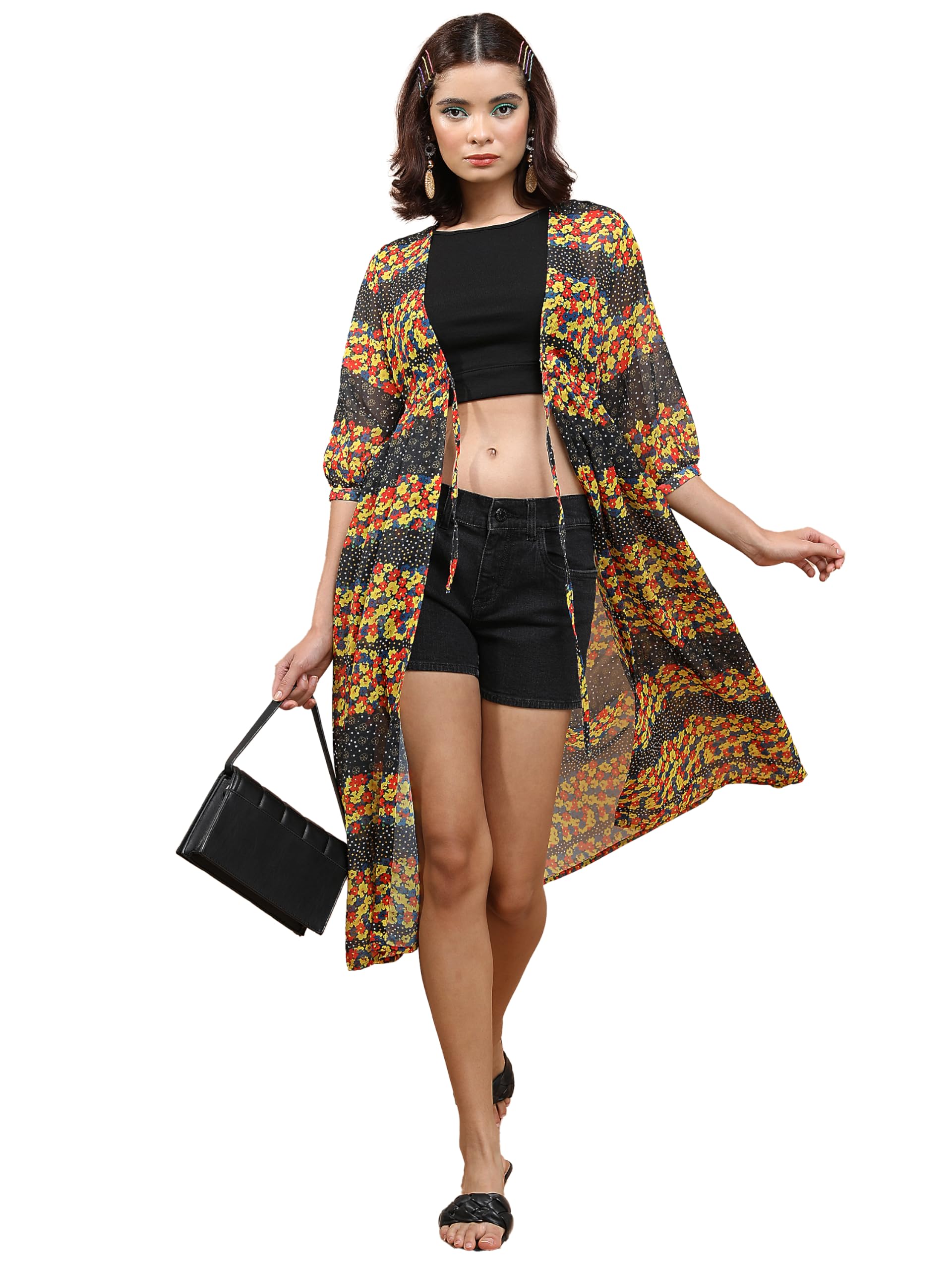 Ketch WomenS Polyester Khot000004_Yellow/Black/Multi