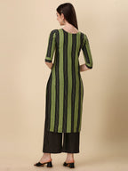 Wedani Women'S Cotton Round Neck Casual Wear Straight Kurta With Palazzo (Skrt512)